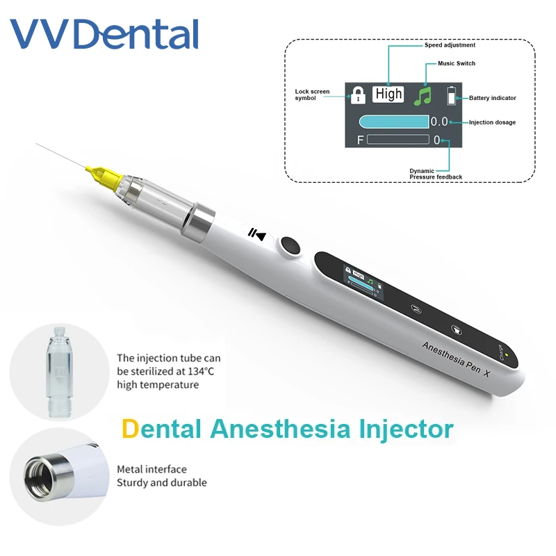 

VVDental Dental Anesthesia Injector Pen Portable Painless Wireless Local Anesthesia with Operable LCD Display Dental Clinic Tool