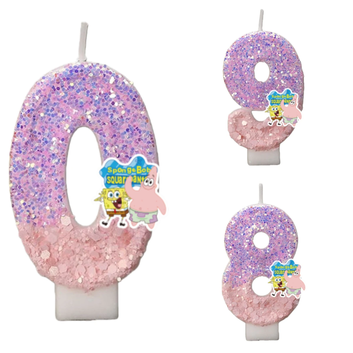 Digital Candles 0-9 Number SpongeBob anniversary Popular Birthday anniversary Cake Topper Birthday Party Decor Kids Good Gifts