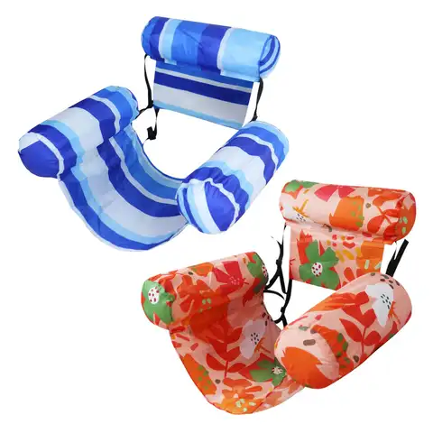 Inflatable Pool Lounger Float Water Hammock Chair Recliner Foldable Backrest Mesh Seat for Adults Kids River Lake Summer Lounge
