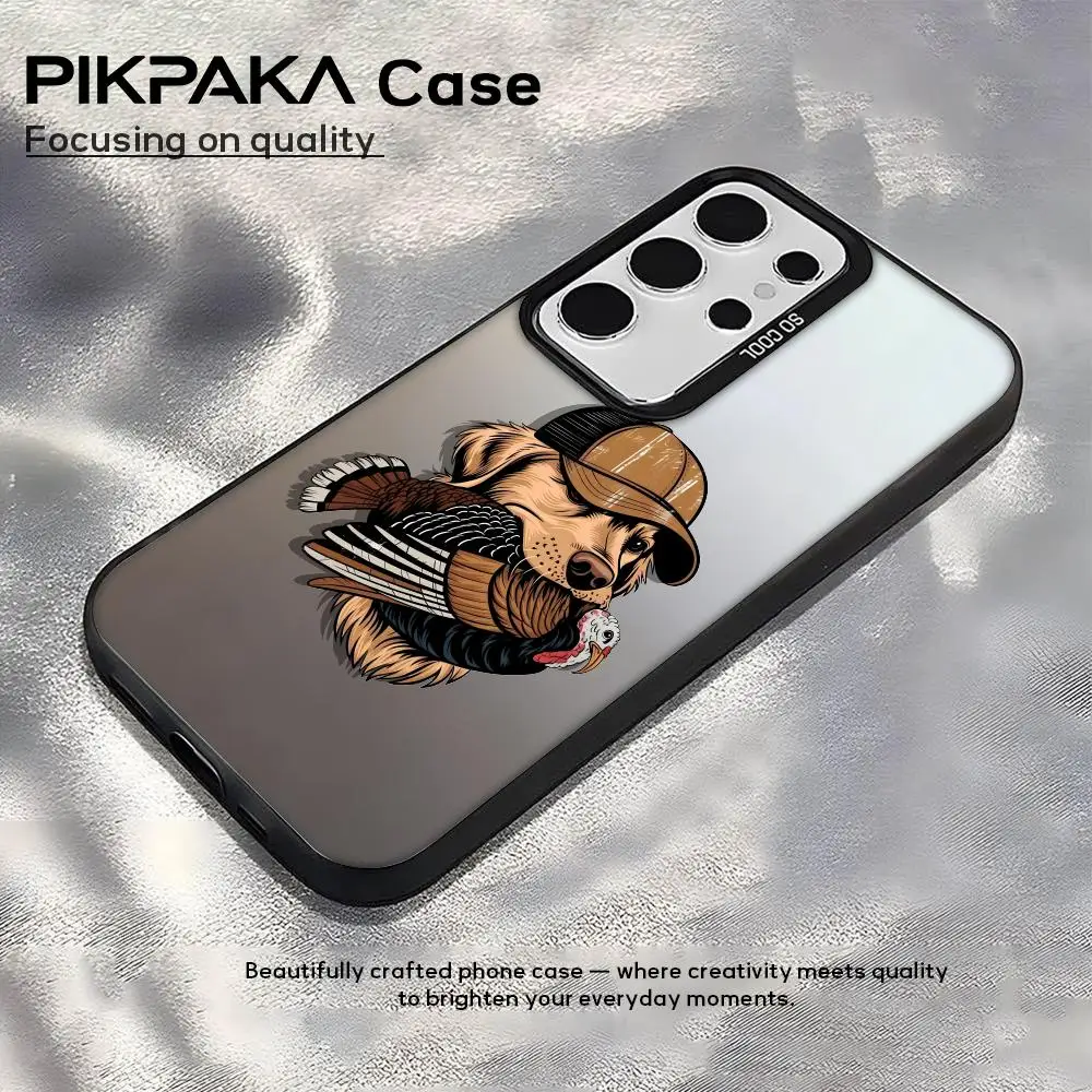 Hunter Dog Hunting retro Phone Case For Samsung Galaxy S25 Edge S24 S23 S22 S21 S20 Ultra Funda Silicone Silver cover PIKPAKA