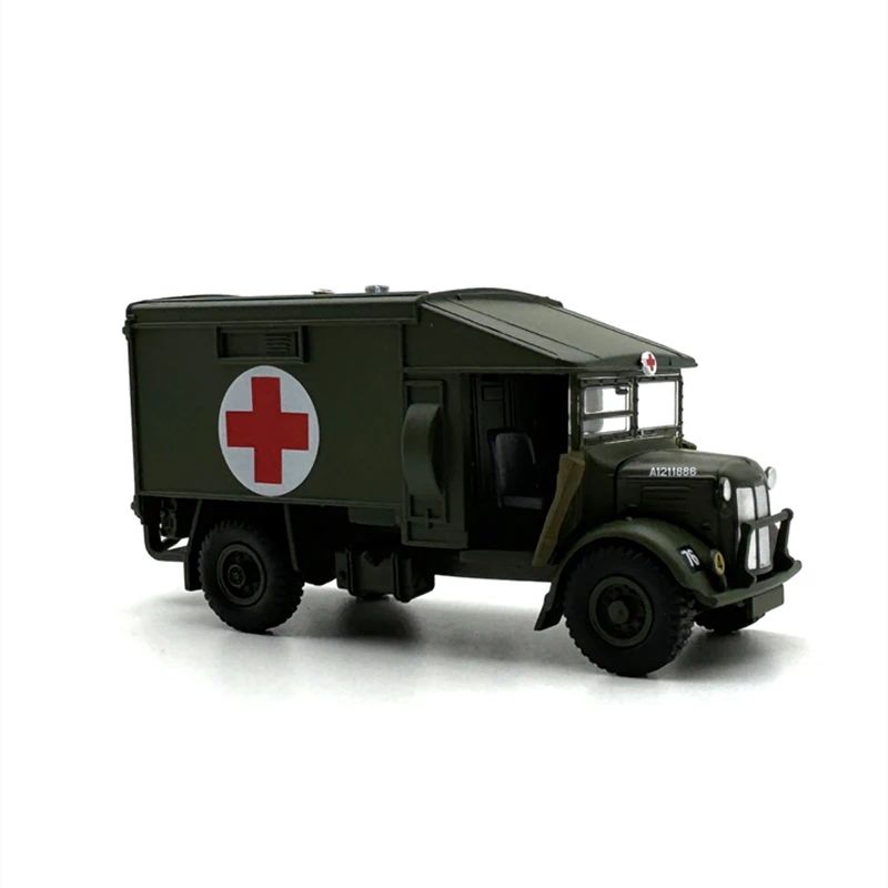 1:76 Scale Diecast Alloy Austin K2 Ambulance Rescue Vehicle Toy Car Model Classic Adult Collectible Souvenir Gift Static Display