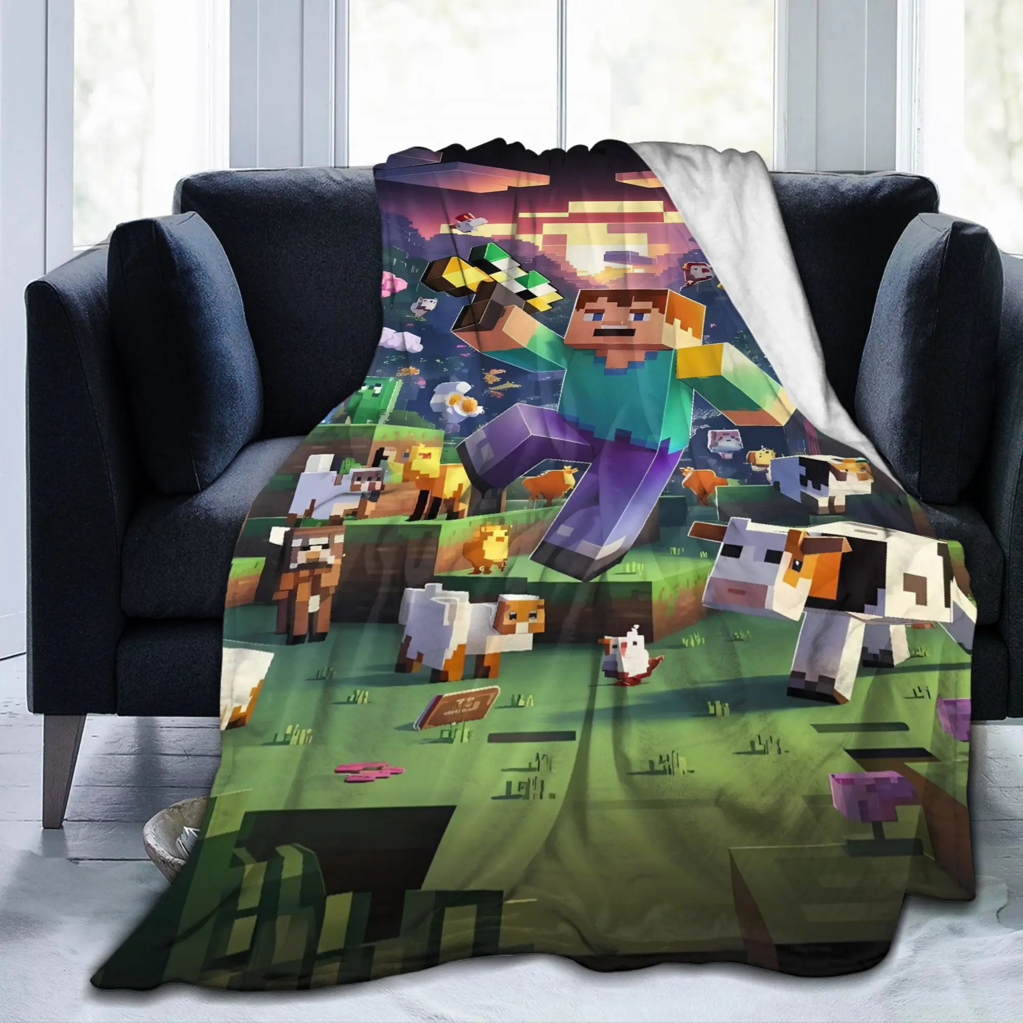 Game M-Minecrafts Blanket  Travel Flannel Bedding Throws For Home Decor Warm Soft Customized Quality Bedspread Birthday Gift