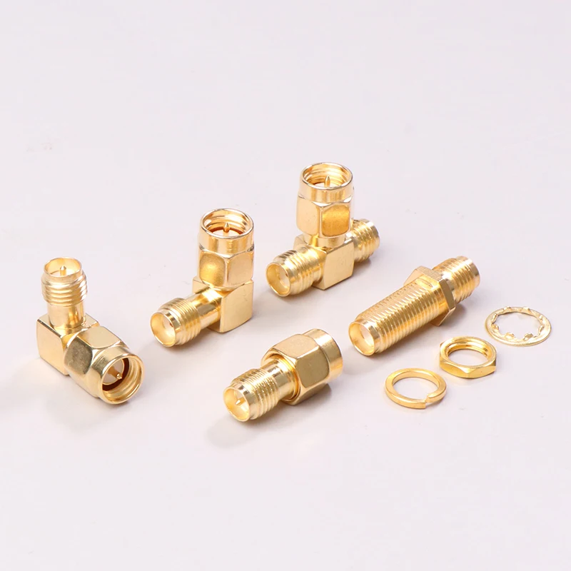 Male / Female RF Coax Adapter Connector Straight Right Angle Splitter Goldplated Adapter