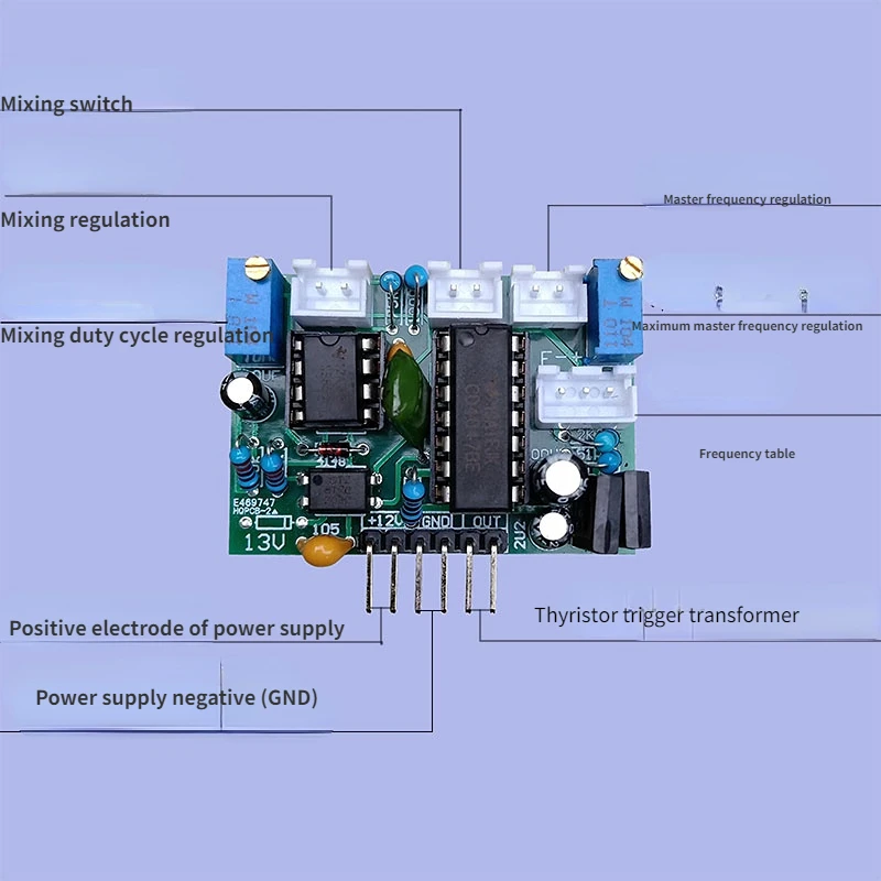 Single Silicon Double Silicon Main Frequency Mixing CD4047 Inverter Head Accessories Integrated Rear Driver Board Adjustable