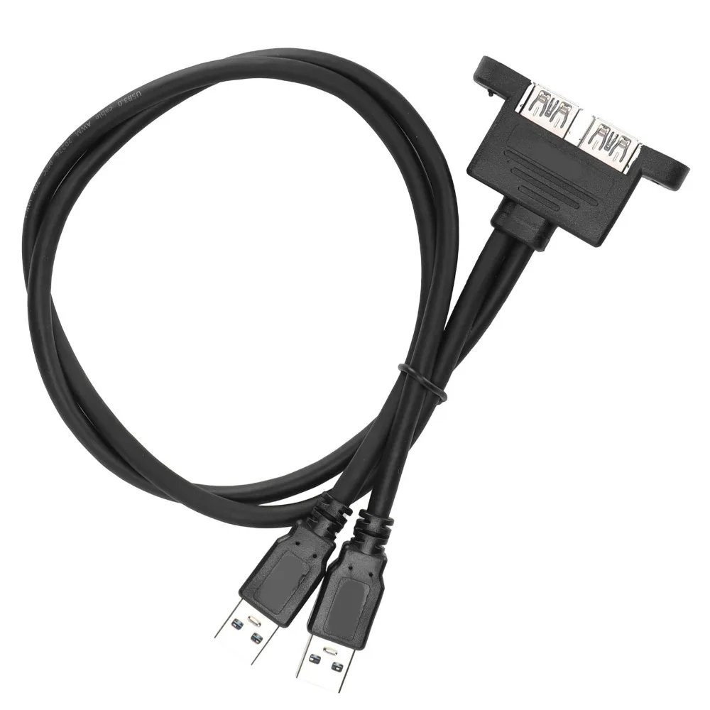

Practical 50cm USB Extension Cable 2 Ports Dual High Speed USB Rear Panel Bracket USB 3.0 Cable Computer Accessory