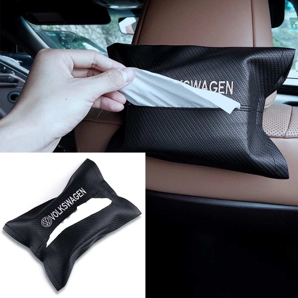 Car Tissue Box Cover Sun Visor Seat Back Hanging Type Storage Case For VW Volkswagen Golf MK3 MK4 MK5 MK6 MK7 Accessories