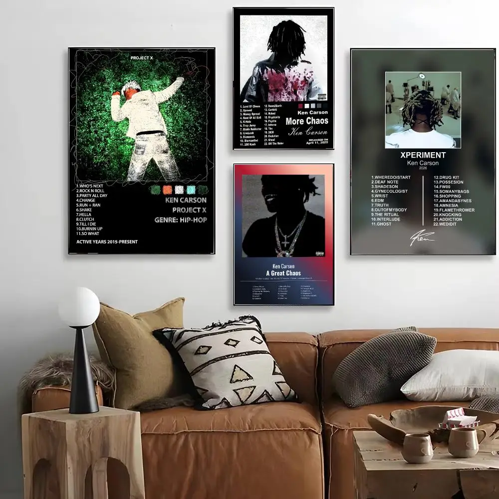 Singer Trap K-Ken Carson Poster HD Art Decorative Wall Art Waterproof Home Décor for Living Room Bedroom Café Stylish Gift