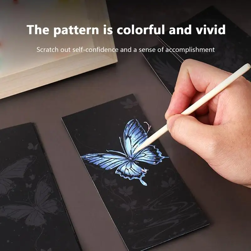 12 pièces signets à gratter ensemble de papier à gratter coloré signet fait à la main jouets de peinture activités d'art amusantes pour les enfants cadeaux de fête