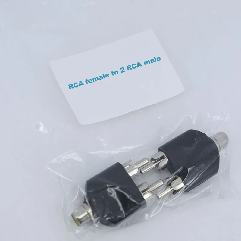 2pcs 5pcs 10pcs 2 RCA Y Splitter connector AV Audio Video Plug Converter cable Male Female Plug 2 in 1 Adapter