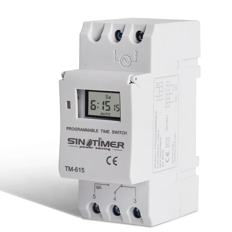 Sinotimer Elektronische Timer, TM615-2 Timer Switch 7 Dagen 24 Uur Programmeerbare Lcd-Tijd Relay-220V