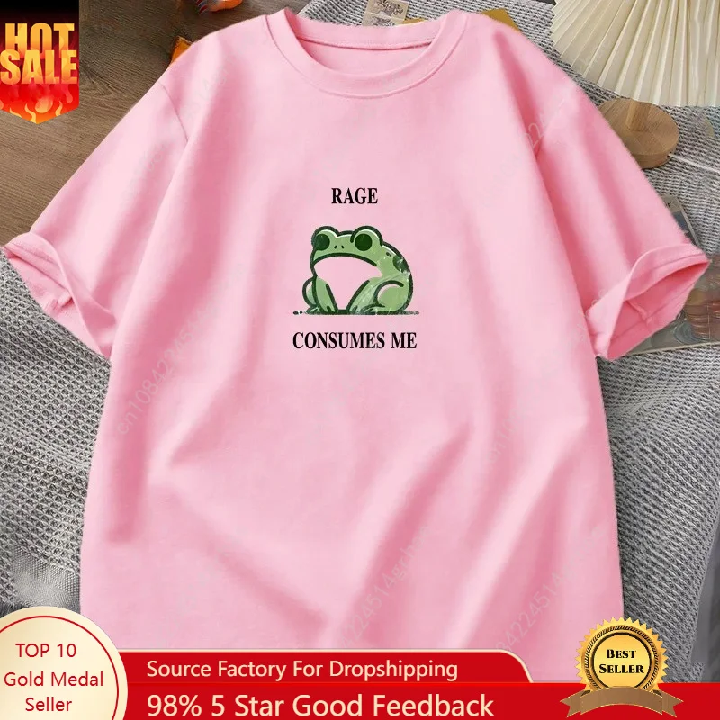 

Rage Consumes Me Frog Vintage T Shirt Men Women Tee Nature Lover Silly Frog Retro T-Shirt Mens Clothing Cotton Short Sleeve Top