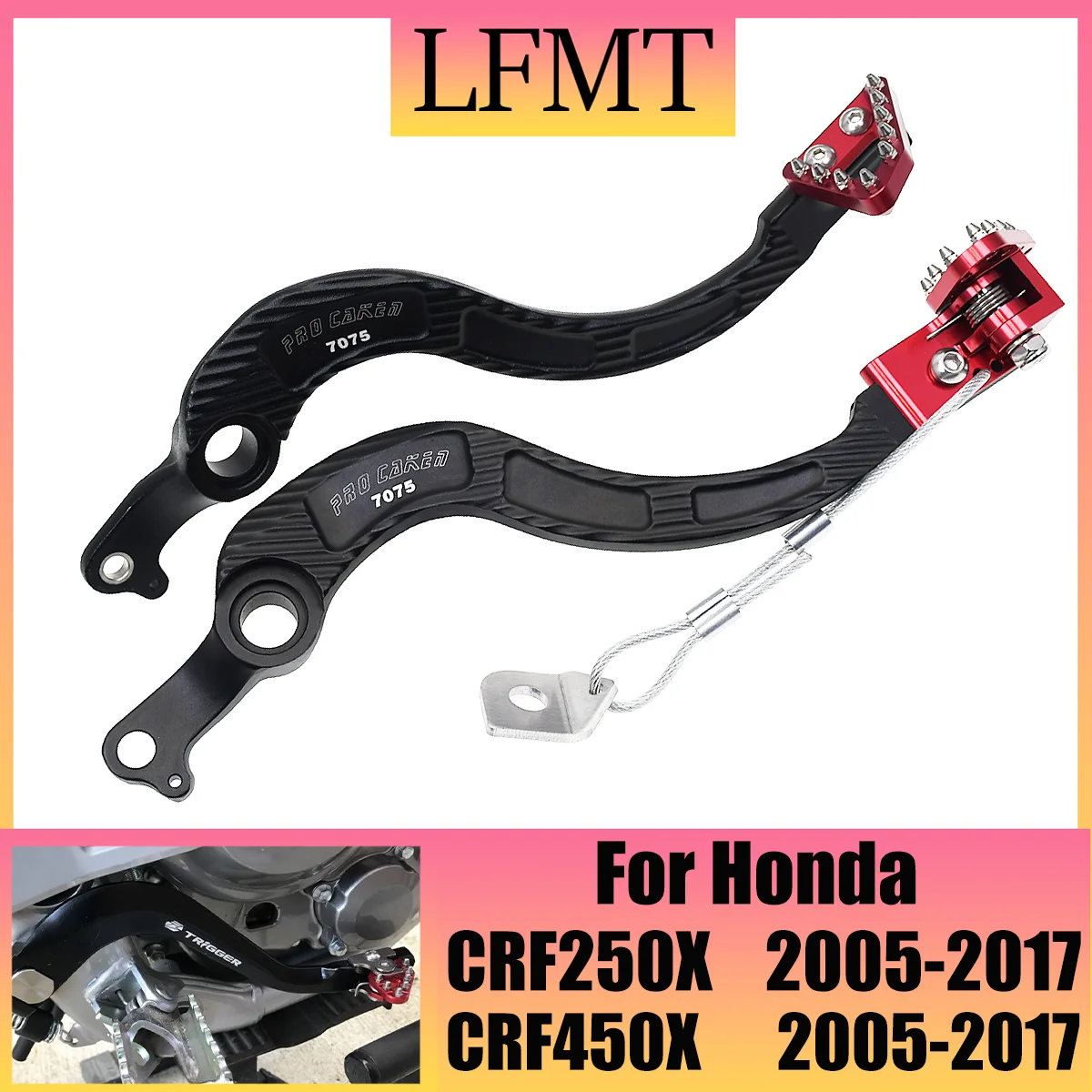 

Motorcycle CNC Aluminum Forged Rear Brake Pedal Lever For Honda CRF 250X 450X 250 450 X CRF250X CRF450X 2005-2017 MX Motorbike