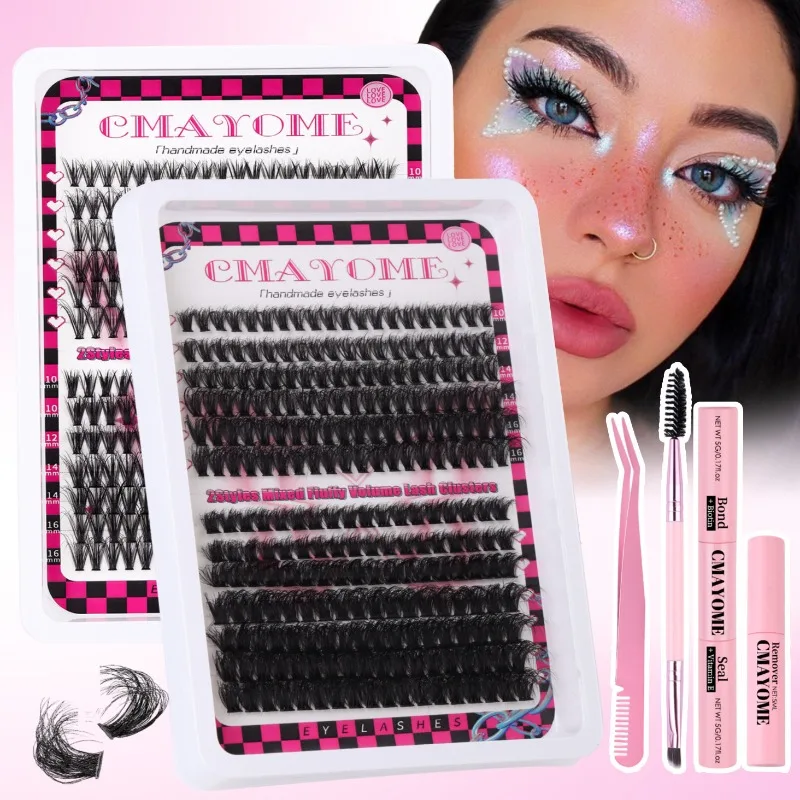 DIY Segmented False Eyelashes Large Volume Volume False Eyelashes with Adhesive Eyelash Tool Ideal for Everyday and Parties!