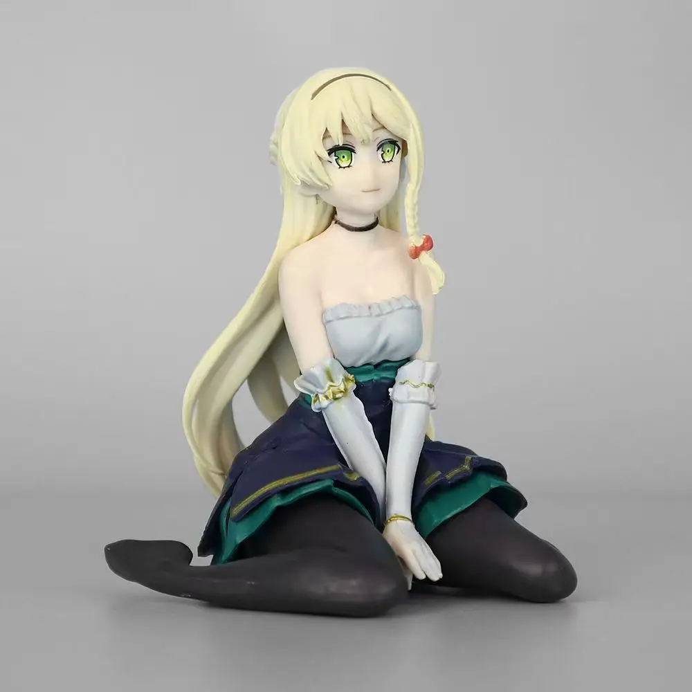 

Anime Figure Blonde Braid Girl Sitting Pose, Strapless Dress & Long Gloves, Collectible Desktop Ornament Gift for Fans