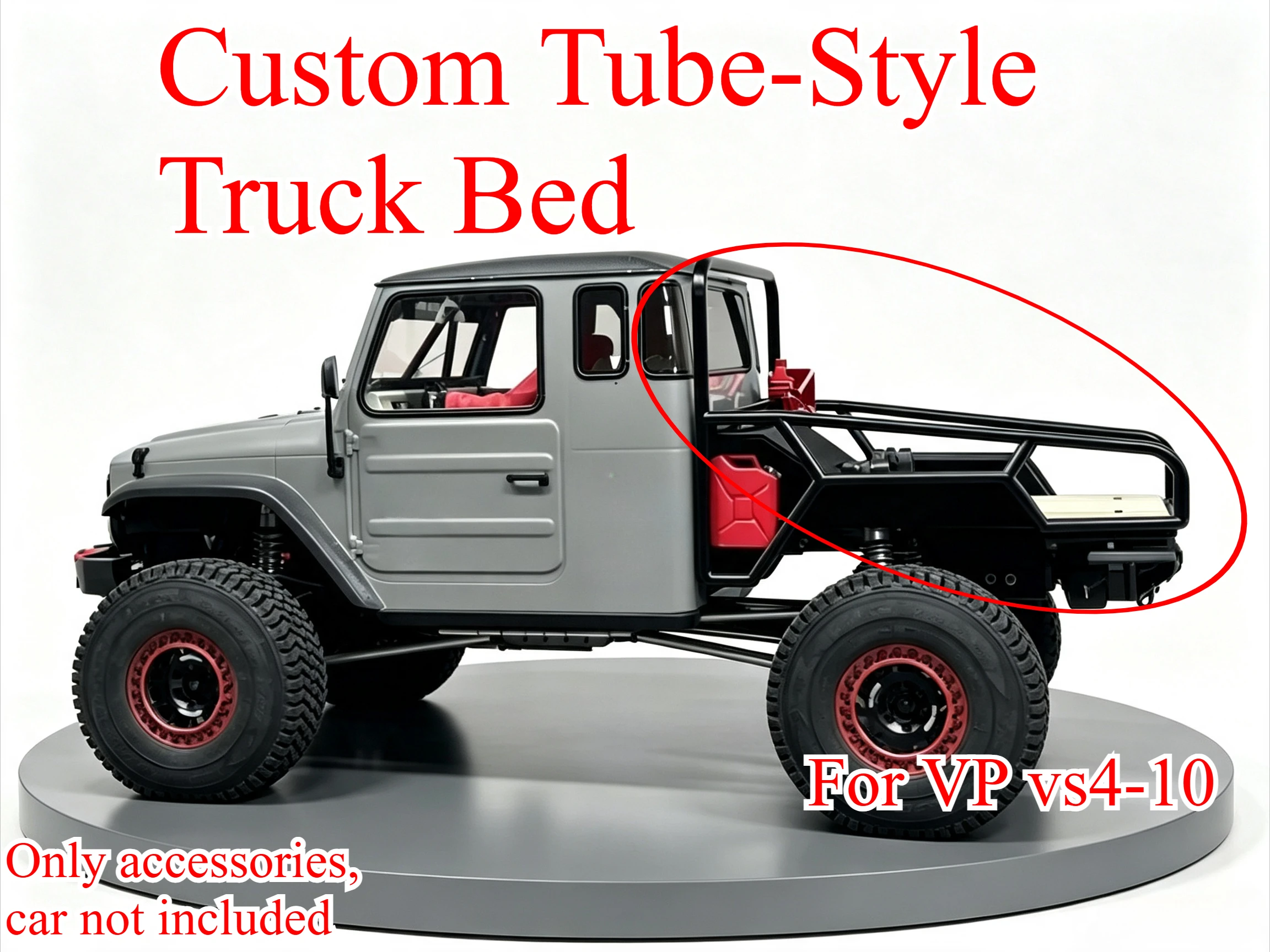 1/10 RC Crawler Custom Tube Frame Chassis Rear Cargo Box Simulated Look For VP VS4‑10 Modification Upgrade Accessories