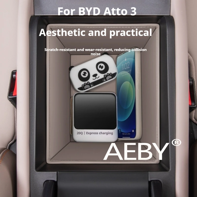

AEBY For BYD Atto 3 Smart Driving Edition 2022-2025 Waterproof Dust Proof Console Organizer,Storage Pocket Protective Mat