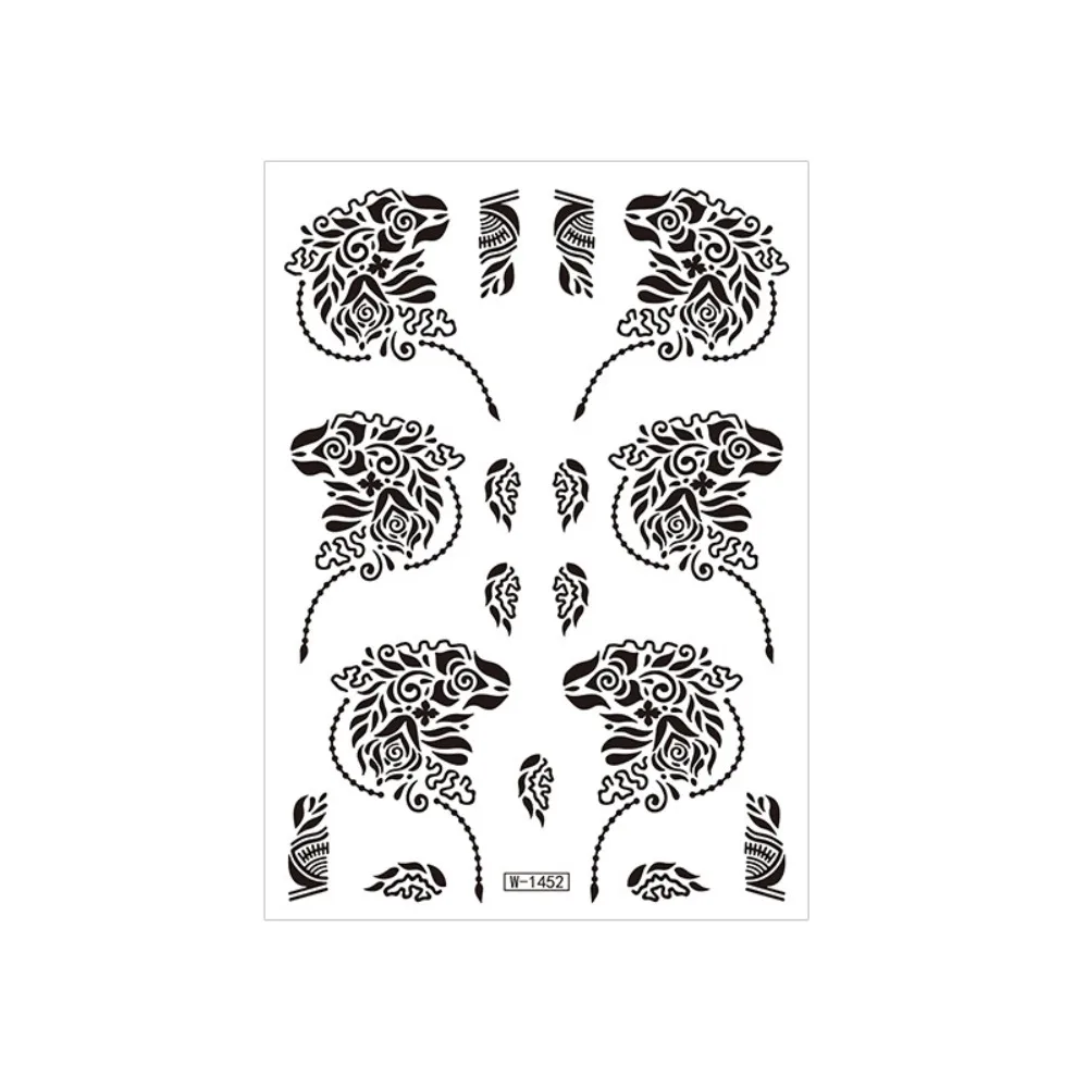 

Water Transfer Decals Henna Tattoo Stickers India Mehndi Flower Fake Henna Temporary Tattoo Waterproof Instant Body Art Sticker