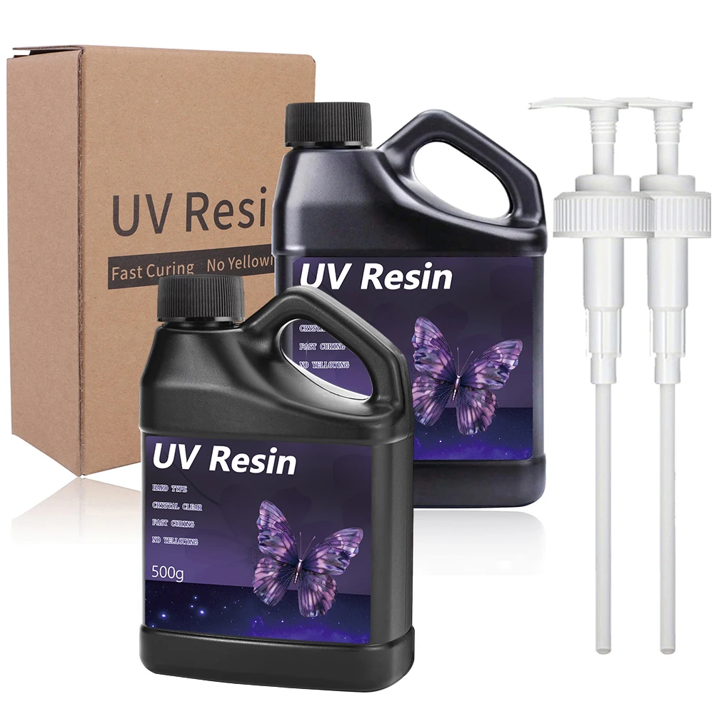UV Resin-Bulk Upgraded Crystal Clear Hard Type UV Resin Kit Fast Curing Epoxy Resin Supplies for Craft Jewelry Making