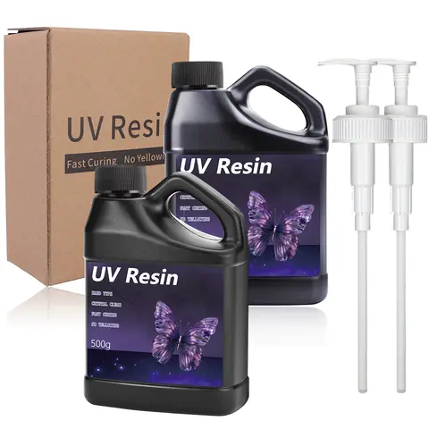 Resina uv em massa atualizado cristal claro tipo duro kit de resina uv cura rápida suprimentos de resina epóxi para artesanato jóias fazendo