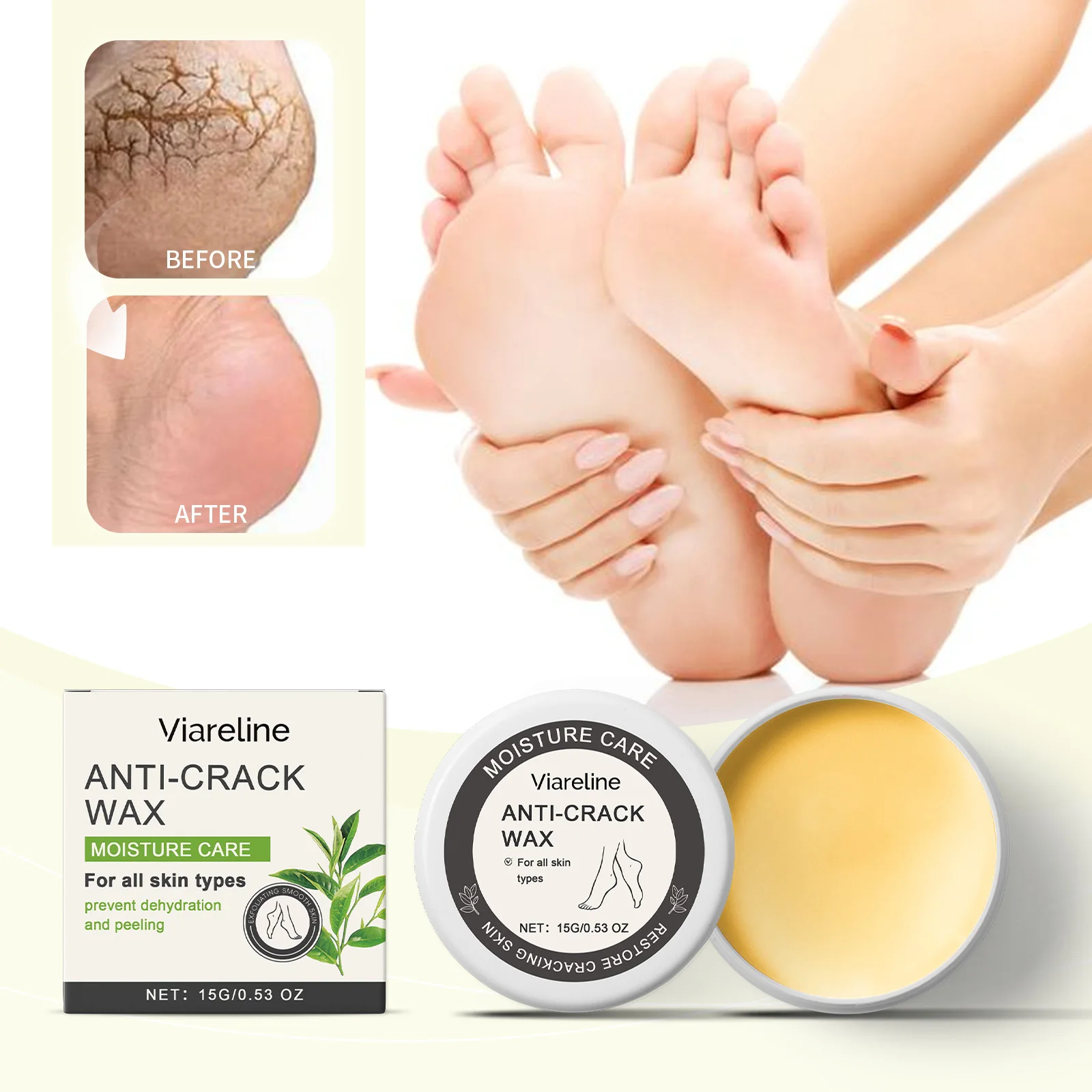 フットケアワックス 角質を除去し、乾燥を防ぎ、潤いを与え、潤いを与え、柔らかく滑らかなフットスキンケアワックス