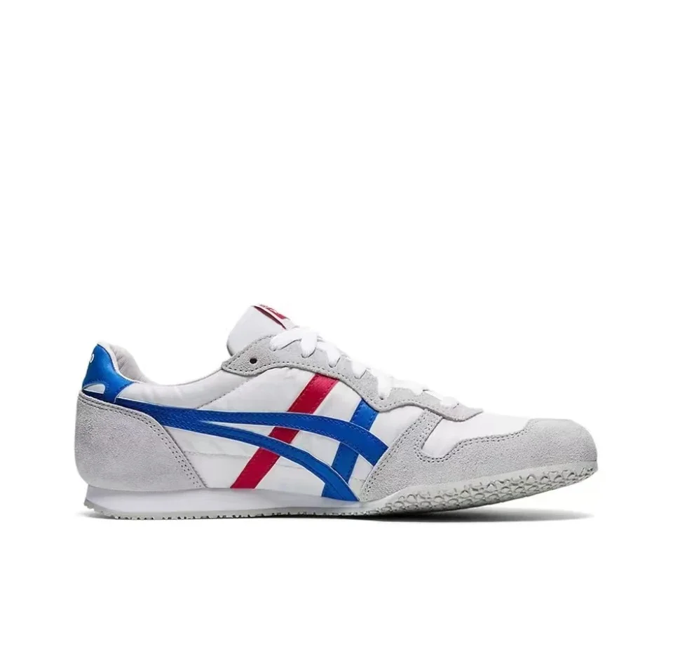 Onitsuka Tiger Serrano Zapatillas deportivas de cuero con punta redonda y cordones, resistentes al desgaste, ligeras, bajas, para hombres y mujeres