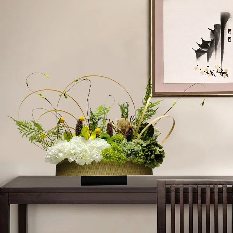 محاكاة زهرة الفن زخرفة ضوء الفاخرة الراقية ورد صناعي نبات أخضر مأدبة الجدول غرفة الاجتماعات فندق الجبهة #3