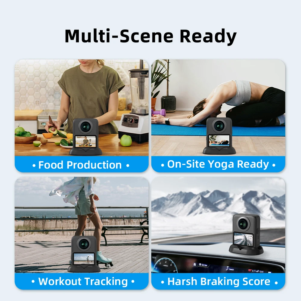 

For DJI OSMO 360 Desktop Silicone Base Non Slip Shockproof Vertical Stand, Panoramic Camera Portable Car Fixed Upright Holder