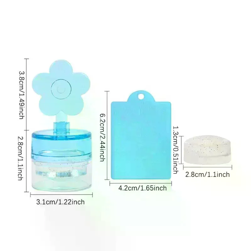 1 set bloemvorm nagel stamper doorzichtige siliconen kop manicure schraper overdracht sjablonen afdrukken kits nail art stempelplaten