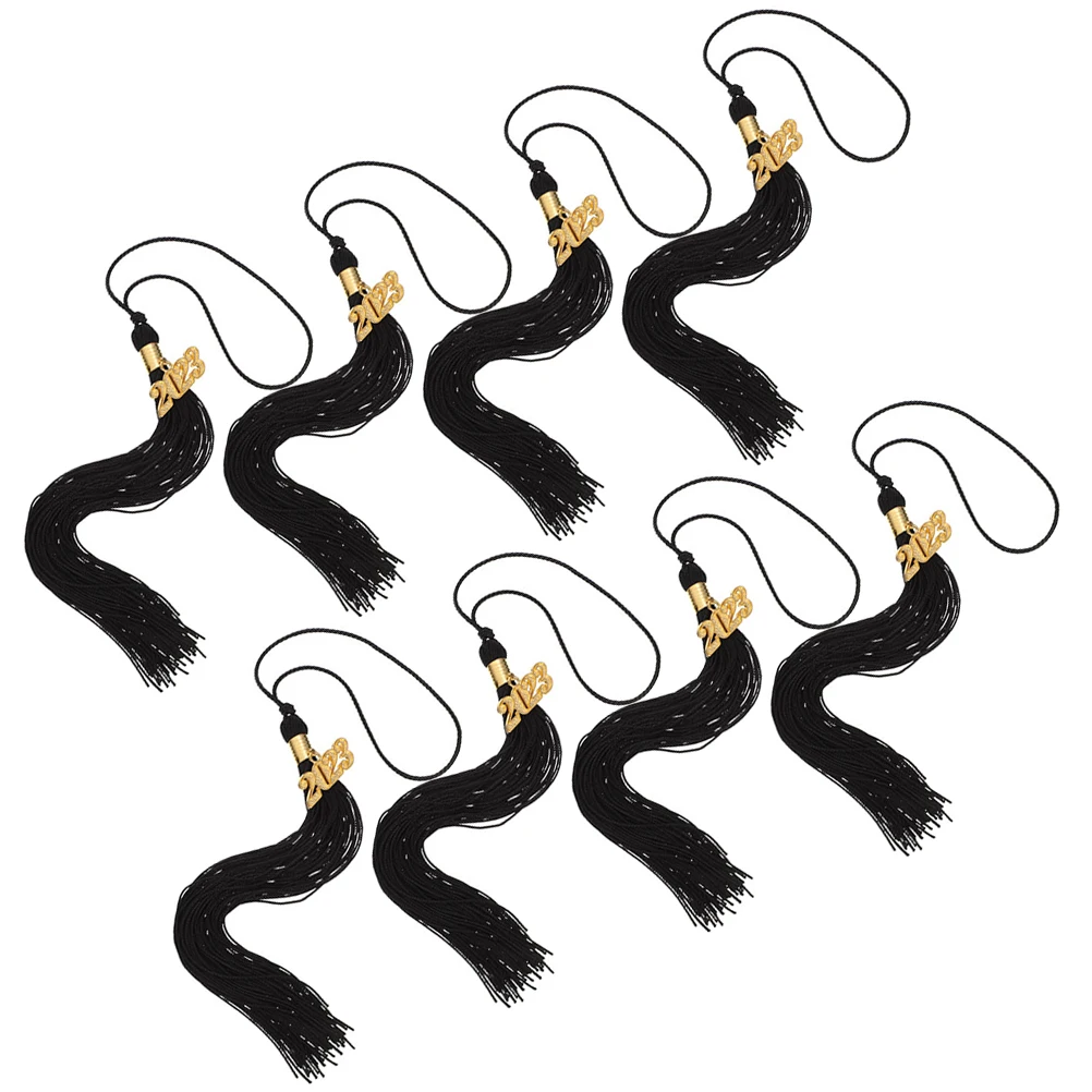 

8 Pcs Doctor Hat Tassel Graduation Cap 2023 Charm Decoration Polyester Metal Design Fits Caps Party Accessories