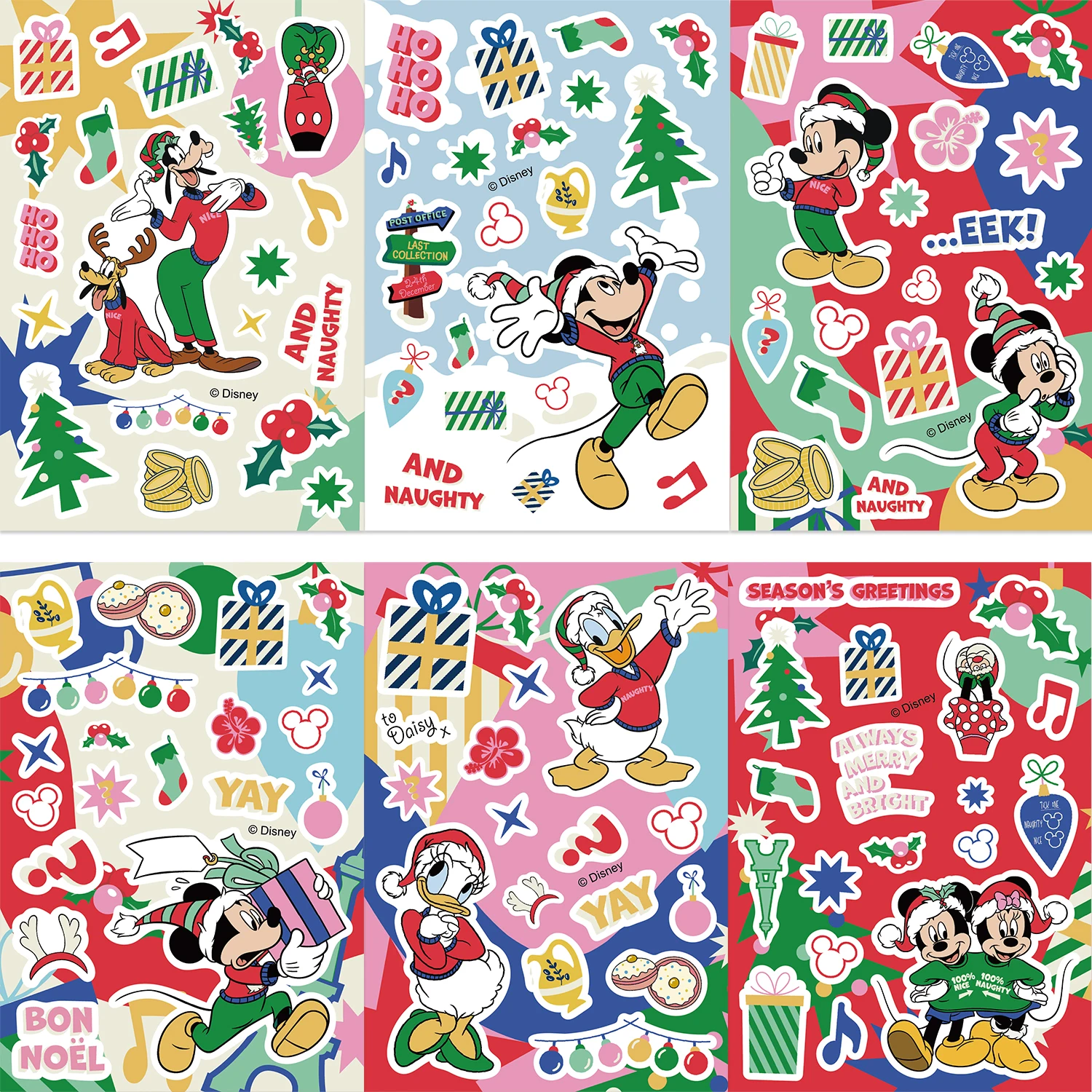 32 ورقة ديزني ميكي ماوس حفلة عيد الميلاد لغز ملصقات DIY متعة الكرتون ملصقات PVC لعب الأطفال زجاجات المياه الكمبيوتر المحمول #5