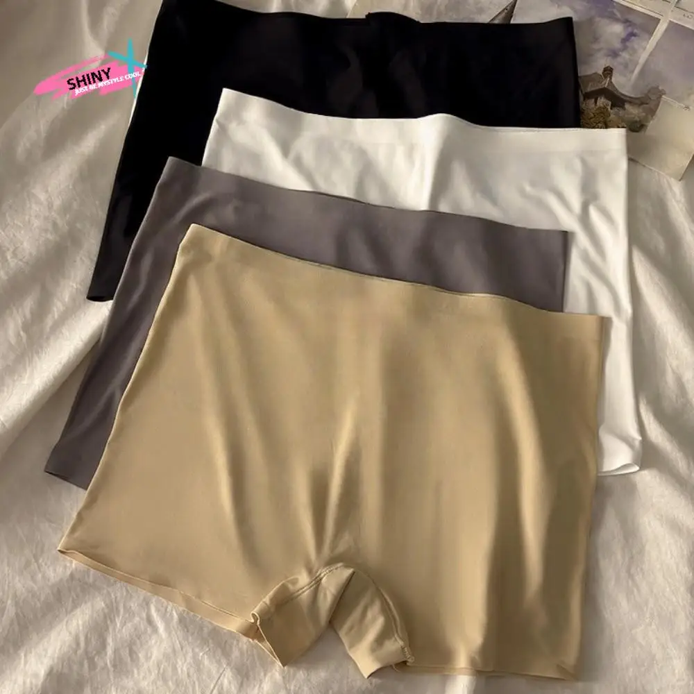 

Комплект из 4 предметов, трусики с высокой талией и контролем живота, удобные невидимые шорты в стиле бойлег для девочек, гладкие однотонные шорты