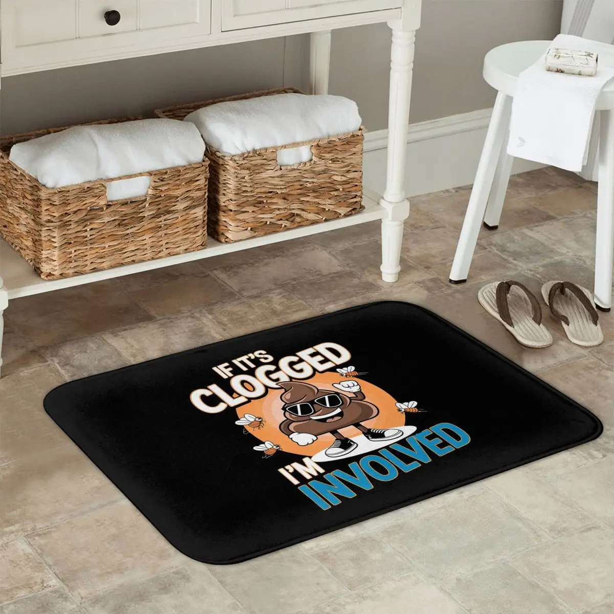 If It's Clogged I'm Involved  Non-slip Doormat Floor Mat Dust-proo Carpet Rug for Kitchen Entrance Home Balcony Footpad Mats