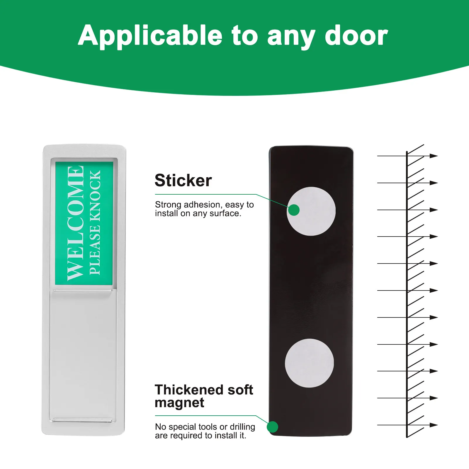 

2 шт. магнитных индикатора-слайдеров для дверей («Привет/Запрещено») для офиса, конференц-зала, туалета, общежития, простая установка