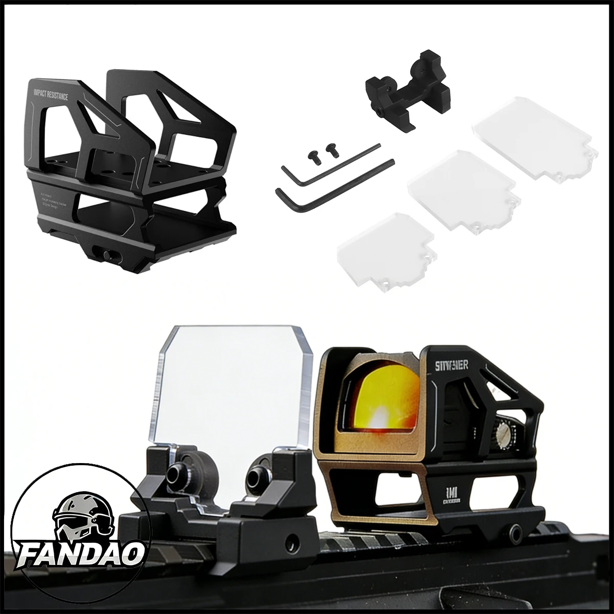 

Tactical Red Dot Sight Protector with 3 Lenses CQB Decorative RMR Exoskeleton Bracket for 20mm Picatinny Rail Airsoft Accessory