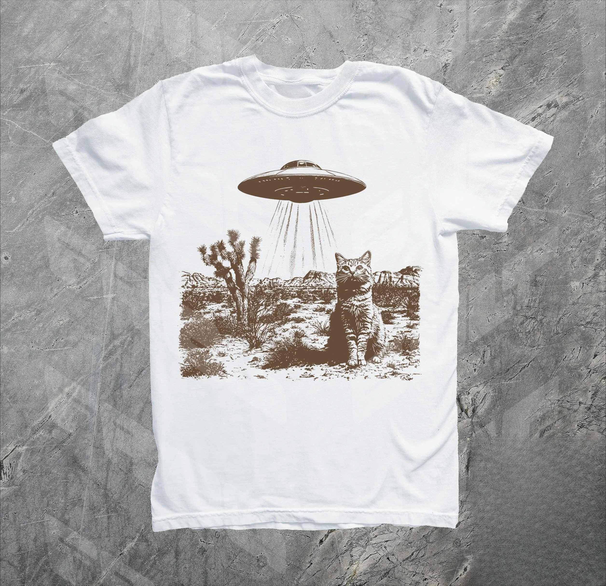 Vintage UFO Cowboy Cat Shirt Retro T-Shirt Retro 90s Western TShirt Rodeo Shirt Wild West Kitten Shirt Funny Gag Gift Tee