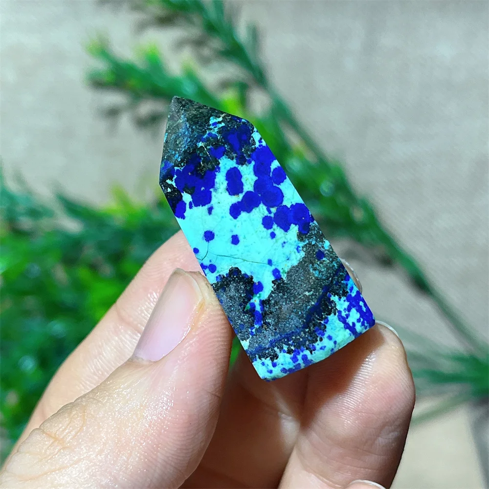 

Crystal Natural Blue Malachite Mini Tower Stone Beauty Quartz Point Gemstones Minerals Wicca Spiritual Home Decoration