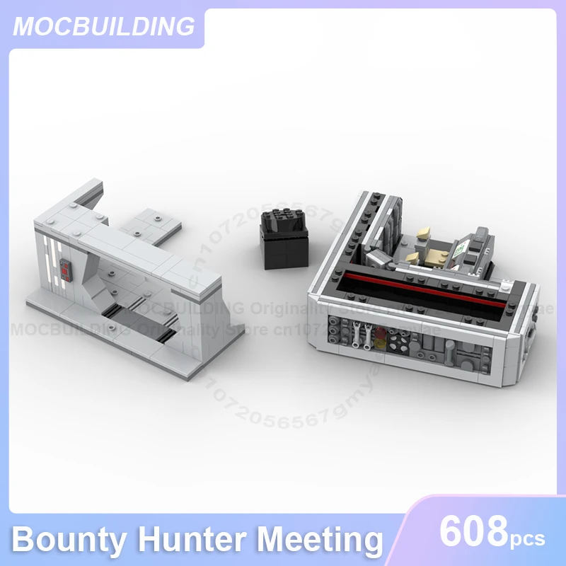 Diorama per riunioni Bounty Hunter con attacco SSD modulare in scala midi e grandi blocchi di costruzione MOC multiuso 608 pezzi