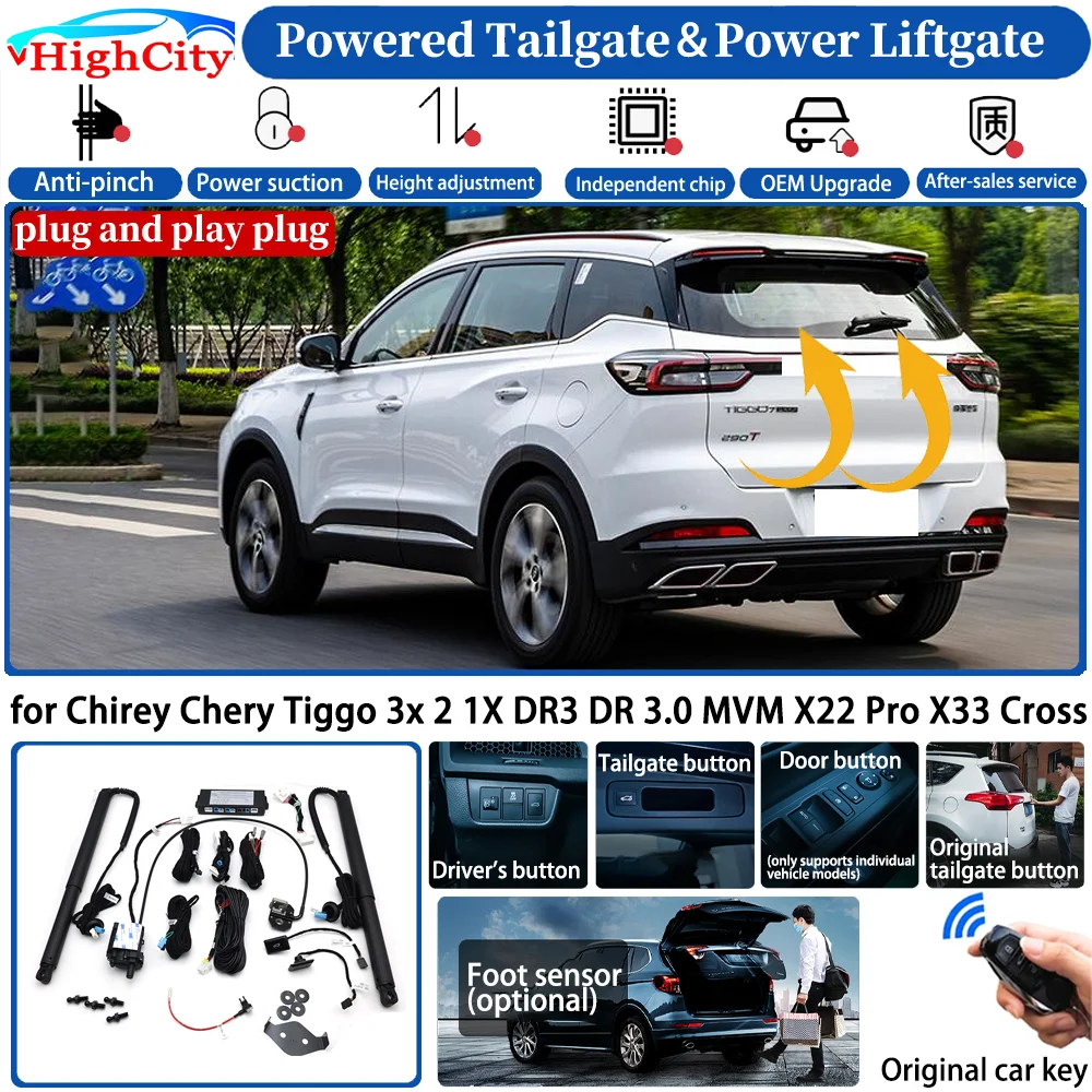 for Chirey Chery Tiggo 3x 2 1X DR3 DR 3.0 MVM X22 Pro X33 Cross Automatic Smart Powered Tailgate Power Liftgate Trunk Lift Kit