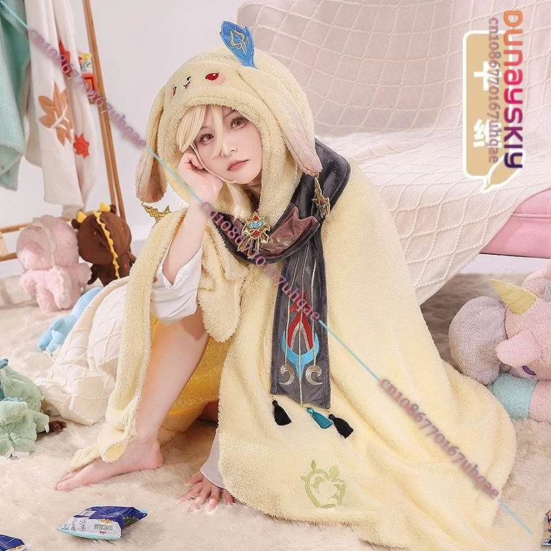 Genshin Impact Hoodie Blankets 100*160cm Hutao Lyney Anime Costume Hoodie Cosplay Costume Blanket Cloak Cape Funny Fleece