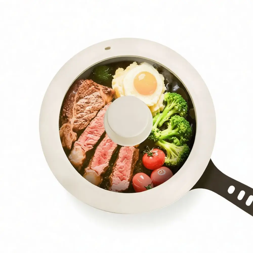 Replacement Kitchen Pot Lid Silicone Edge Tempered Glass Durable Heat Resistant Cookware Cover For Pan Pot Steam Tight