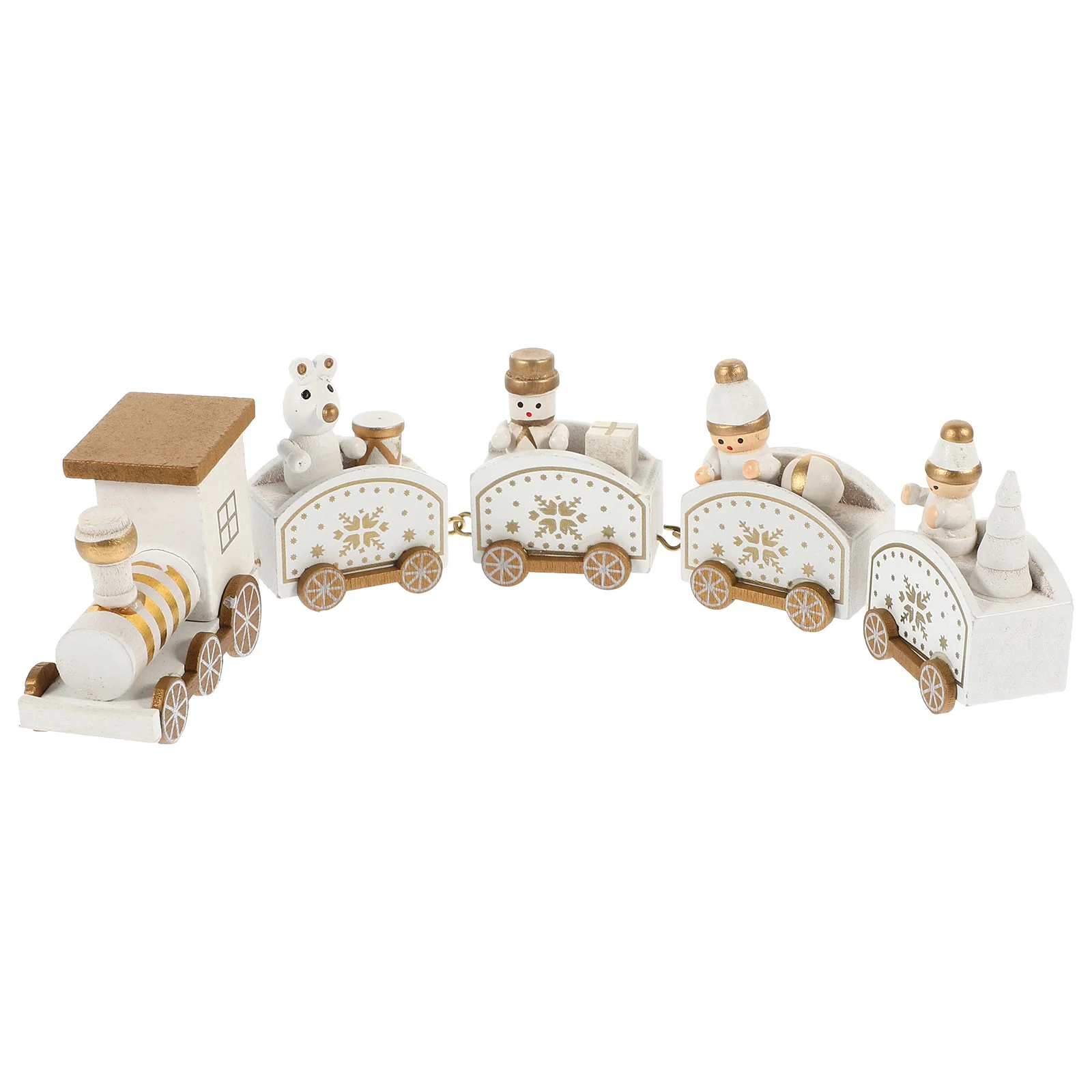 

Wooden Christmas Train Decor Exquisite Detail Desktop Bookshelf Scene Warm Festive Atmosphere Gift Christmas Decorations Indoor