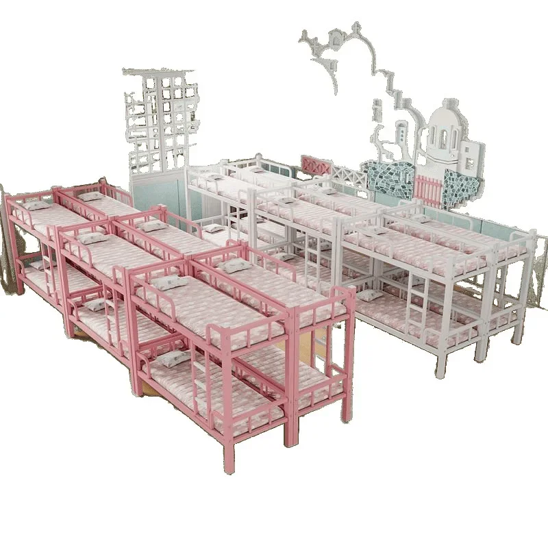 Elementary school students afternoon care bed kindergarten bunk bed iron frame small dining table