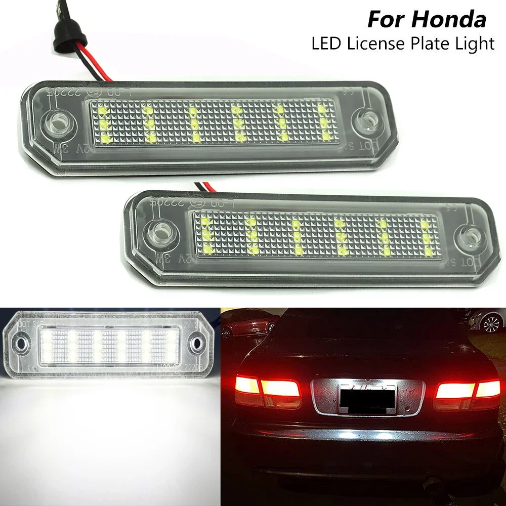 WF-2Pcs For Honda Civic EJ EG EK Coupe/Hatchback/Sedan CR-X Del Sol Integra SJ White LED Number License Plate Lights