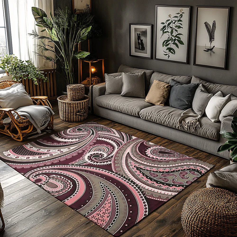 

Стильный персидский ковер, нескользящий напольный коврик, домашний декор, ковер для гостиной, спальни, моющийся современный дизайн с абстрактным узором в помещении