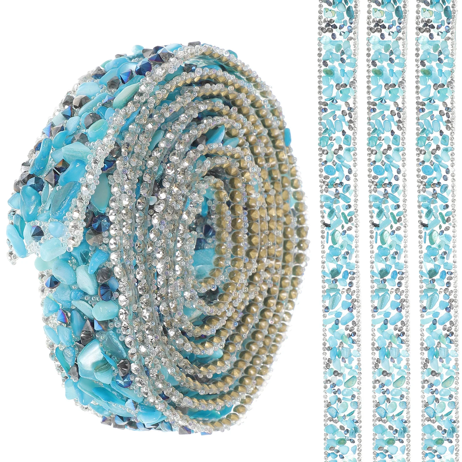 

1 Roll Decorative Rhinestone Ribbon Cuttable Heat-Resistant Craft Trim For Diy Clothes Car Phone Gift Decoration Costume