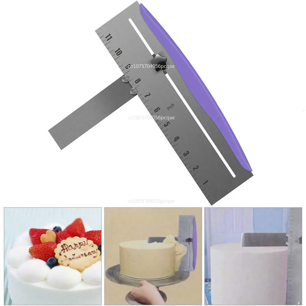 Cake Scraper, 12 Inch Adjustable Stainless Steel Cake Smoother, Cake Icing Frosting Smoother For Baking diy Tools