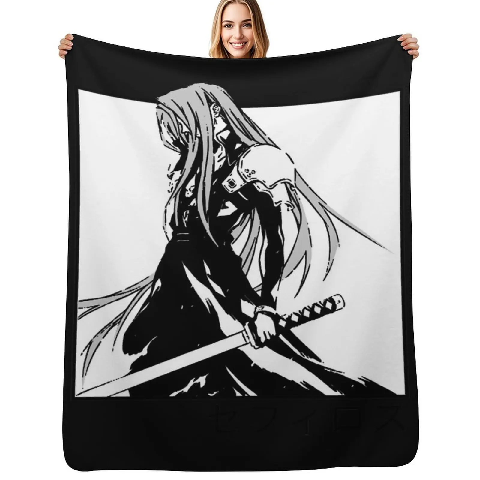 

sephiroth ffvii Throw Blanket Picnic Bed linens Beach Thermal Blankets