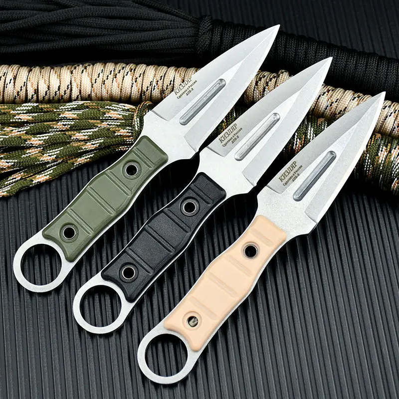 Outdoor camping high hardness straight knife, multi-function knife, hand knife, one steel straight knife, sharp knife