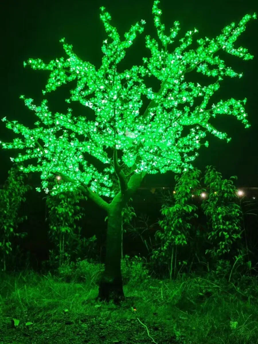 Imagem -04 - Artificial Cherry Blossom Tree Light Rainproof Led Natural Tree Trunk Uso ao ar Livre Natal 3m Altura 110 v 220v