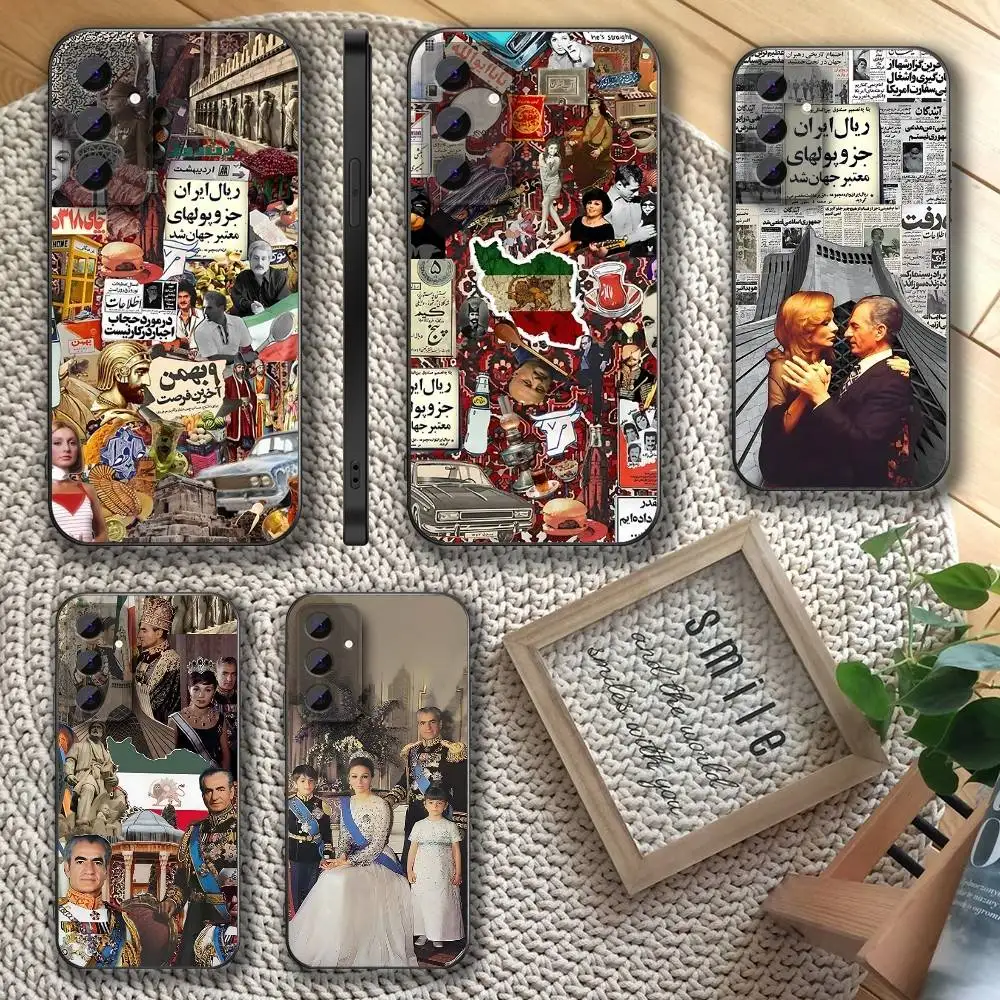 

History I-Iran Shah Art Phone Case For Samsung S 25,24,23,22,30,21,10,9,Ultra,Plus,Lite,FE,4,5 G Soft Black Case